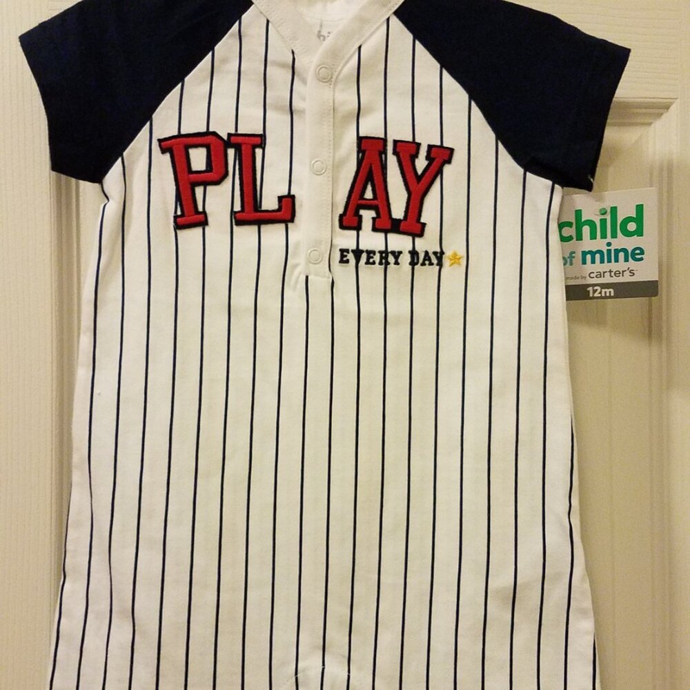 CHILD OF MINE Baby Boy One Piece Stripes Romper - play everyday (12M) - Picture 6 of 9